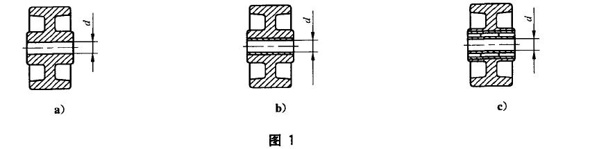 在安裝車軸的孔部裝有軸承的車輪，見圖1c) 